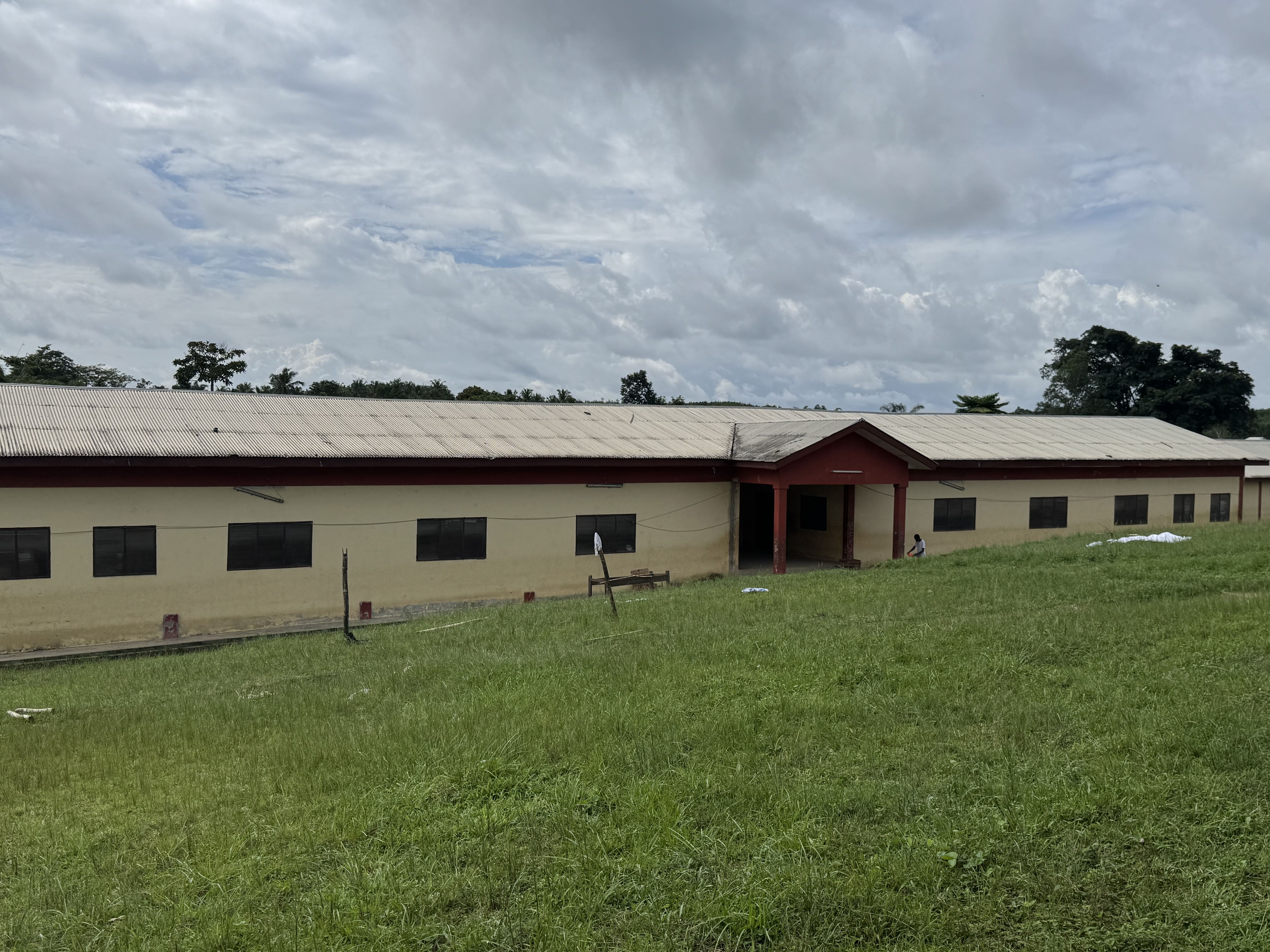A workshop block on the grounds of Abura Technical Institute