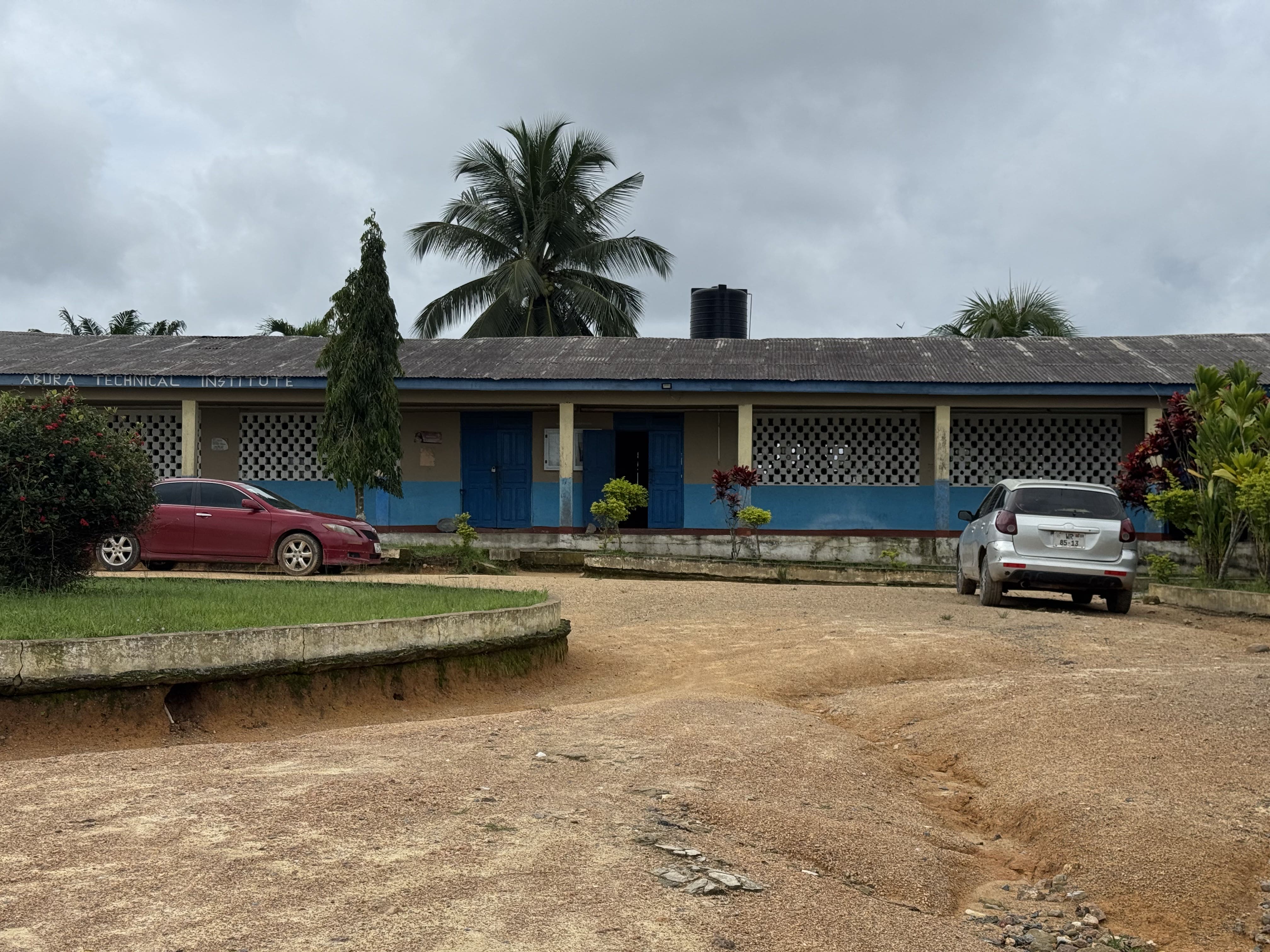 A landscaped courtyard at Abura Technical Institute